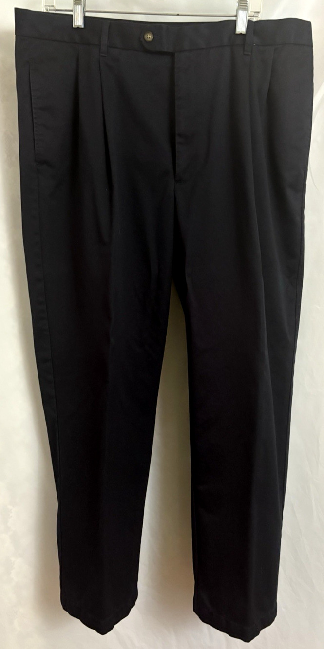 Gary Player Men's Size 36x30 Black Pleated Cotton Dress Work Pants